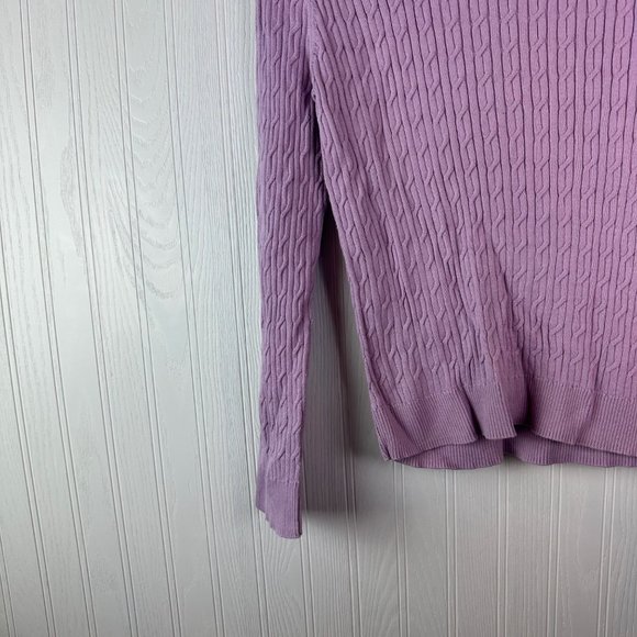 Talbots Turtleneck Pima cotton Lavender size Medium - Picture 3 of 3